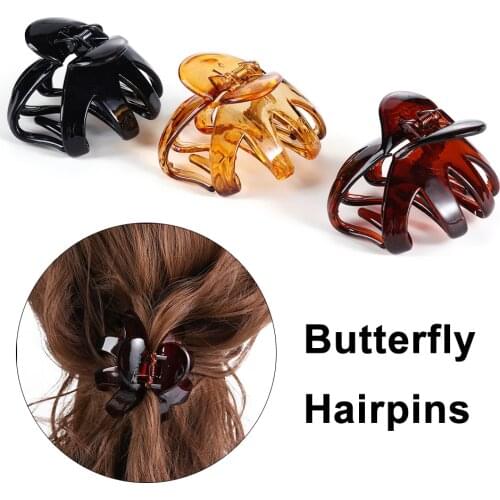1Pc Acrylic Butterfly Hair Pins Korean Style Lady Hair Crab Claw Barrette Professional Salon Styling Tool Hairdressing Accessory