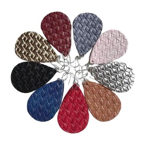 New Earrings 30Pairs Mixed Styles Flower Print Faux Leather Earrings For Women Girls Jewelry Wholesale