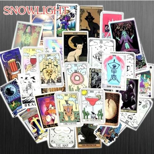 10/50 pcs/pack Tarot Divination Stickers Funny Stickers Waterproof Stickers For DIY Decor Car Styling Motorcycle Phone Laptop