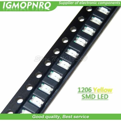 100pcs Yellow 1206 SMD LED diodes light IGMOPNRQ
