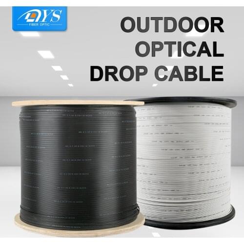 1000m/roll 4 Core 3 Steel Wire Outdoor G.657A FTTH fiber optic Drop Cable Single Mode PVC/LSZH Optical Cable GJYXCH-4XN