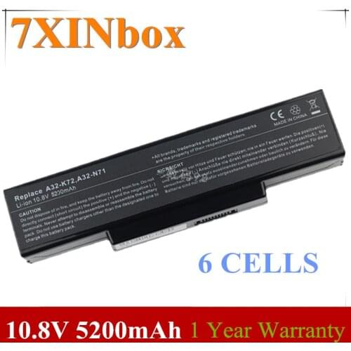 7XINbox 10.8V 5200mAh A32-K72 A32-N71 Laptop Battery For Asus A72 K72 N73 N71 K73 X77 X73 Series K72D K72F K72JR K73 K73SV K73S