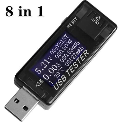 8 in1 Monitor Voltmeter Ammeter QC2.0 3.0 4-30v Electrical Power USB Capacity Voltage Tester 40% off