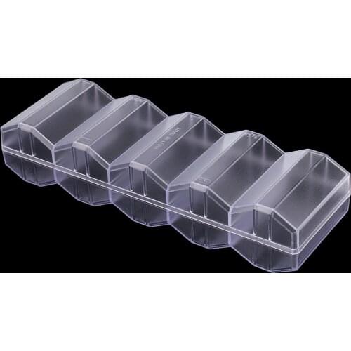 Acrylic Poker Chip Holder Tray with Lids, Transparent Honeycomb Design, Hold 100 Chips