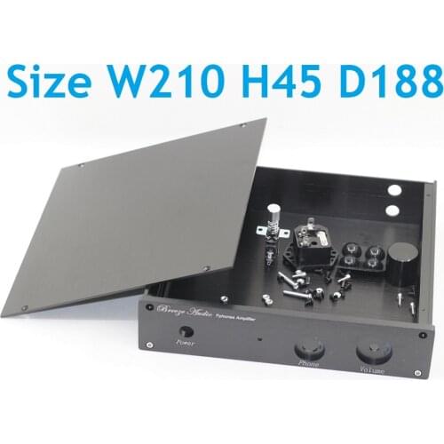Aluminum Case For Headphone Amplifier Size W210 H45 D188 AMP Earphone Chassis Amplifier Housing BZ2204 Blank Panel