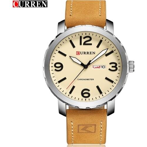 2017 Luxury Brand CURREN Men Military Sports Watches Mens Quartz Date Clock Man Casual Leather Wrist Watch Relogio Masculino