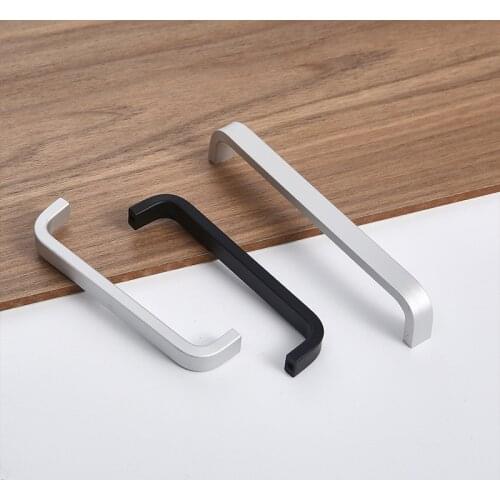 Aluminum Alloy Kitchen Cabinet Door Handles Silver Black Gold 96MM 320MM Door Straight Handles Pulls Knobs Furniture Hardware