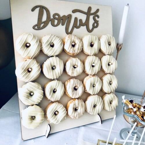 DIY Wooden Donut Wall Rustic Wedding Decoration Table Donut Party Decor Baby Showers Bridal Shower Birthday Party Favor