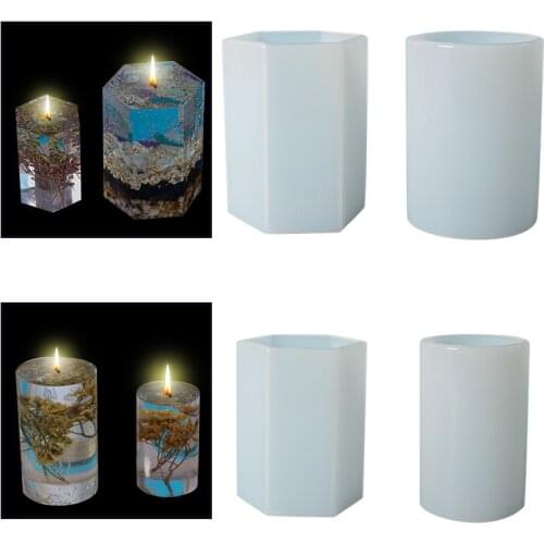 DIY Epoxy Mold Cylinder Six Side Silicone Mold Candle Resin Mold Creative Handmade Decoration Jewelry Gift
