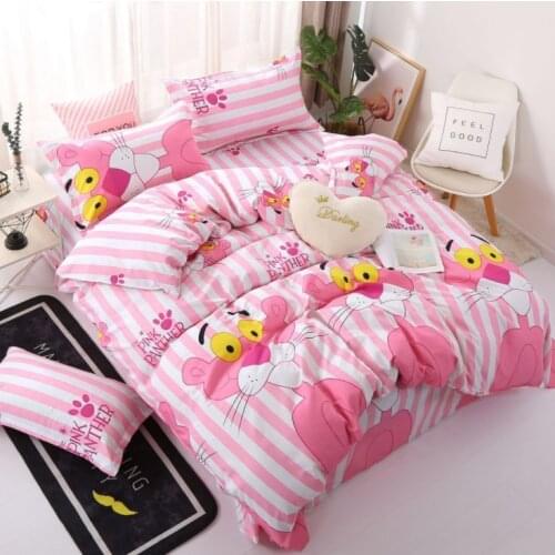Home Textile Pink Girl Heart Bedding Set 3/4pcs Quilt Cover Queen Full King Size Children Cartoon Duvet Cover Bedclothes