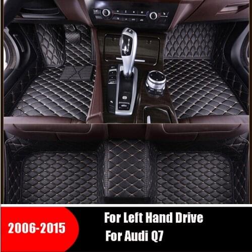 Artificial Leather Styling Carpet covers Car Floor Mats For Audi Q7 2015 2014 2013 2012 2011 2010 2009 2008 2007 2006 4 Seats