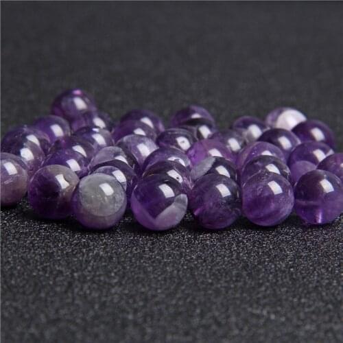Amethysts Natural Stone Beads Round Loose Amethysts 6 8 10mm Purple Quartz Crystal Beads For Jewelry Bracelet DIY Making
