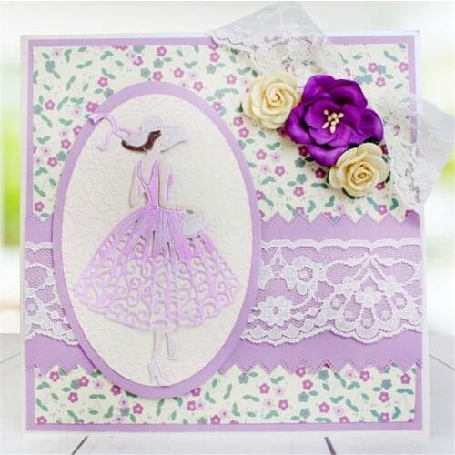 AOKEDIY Fashion Girl Metal Cutting Dies Stencil Scrapbooking Photo Album Card Paper Embossing Craft DIY