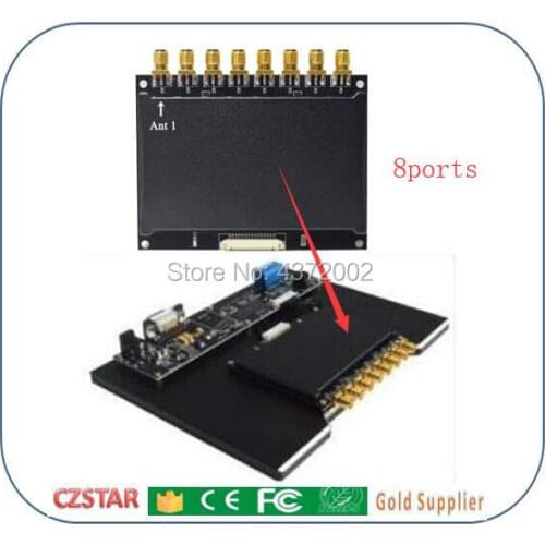 Multiple channel passive ISO18000-6C 6B uhf rfid reader with 8ports antenna connector support connect max 8pcs uhf rfid antenna
