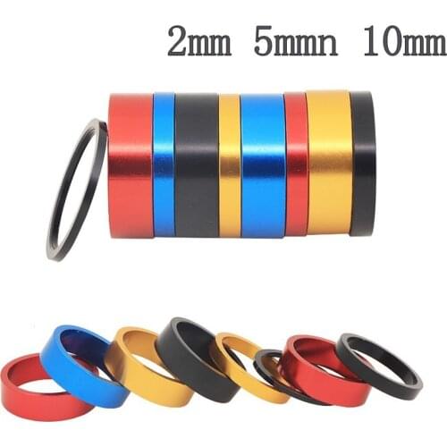 2/5/10mm Aluminum Alloy Bike Headset Washer Mountain Road Bicycle Front Fork Washer Bike Stem Handlebar Spacers Ring Gasket