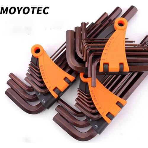 MOYOTEC 9PCS Hex Wrench Set Screwdriver Universal Allen Key 1.5mm-10mm 9PCS Double-End L Type Hexagon Flat Ball Spanner