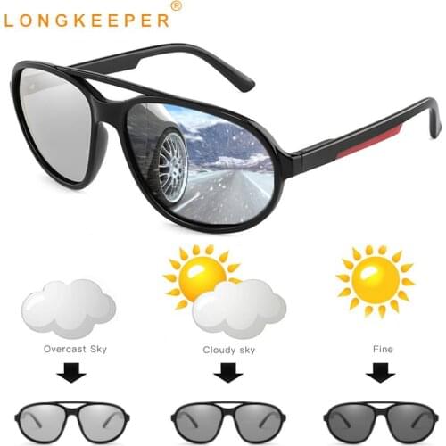 Fashion Pilot Photochromic Sunglasses Men Classic Brand Polarized Chameleon Glasses Women Change Color Eyeware UV400 Oculos