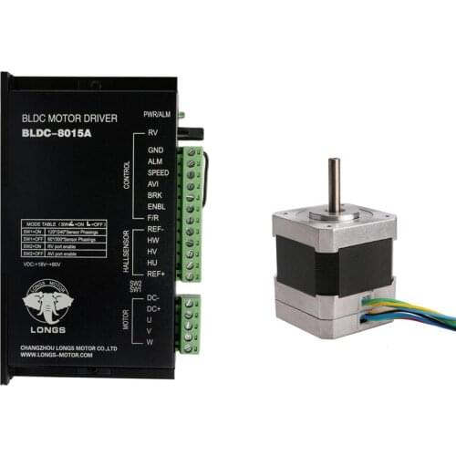 US FREE! 1Axis Brushless DC Motor Nema17 42BLF01 26W 24V 4000RPM Router Milling Laser Plasma + DC BLDC-8015A CNC LONGS MOTOR