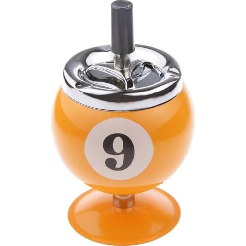 New Retro Decoration Aluminum Pool Billiard Push Button Ashtray Golf Gifts Snooker & Billiard Accessories