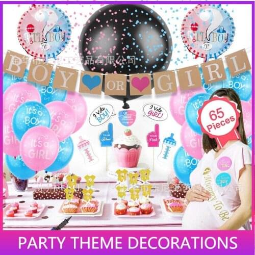 Gender Reveal Tableware Girl Or Boy Latex Balloon Baby Shower Confetti Balloons Birthday Party Decorations Kids Favor Supplies