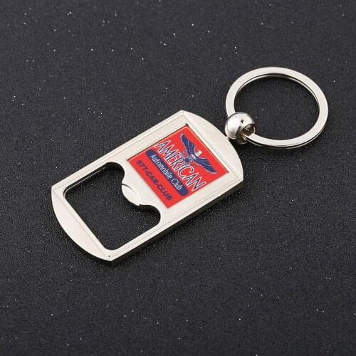 Full Color Printed Promotional Gift Company Advertising Keychain Keyring Beer Bottle Opener with Custom Epoxy Resin Logo 100pcs