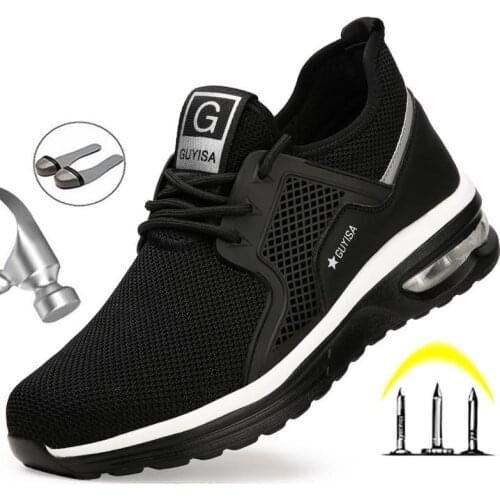 Indestructible Man Safety Shoes Light Non-Slip Work Sneakers Breathable Shoes Men Steel Toe Puncture Proof Air Mesh Safety Boots