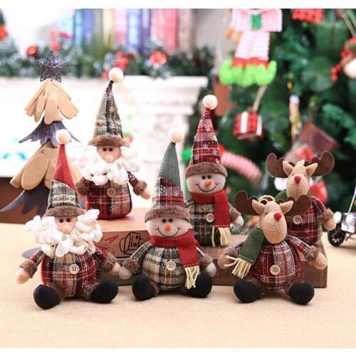 Santa Claus Christmas Doll Merry Christmas Decorations for Home Elk Christmas Ornaments Xmas Tree Decor 2021 Navidad Natal Gifts