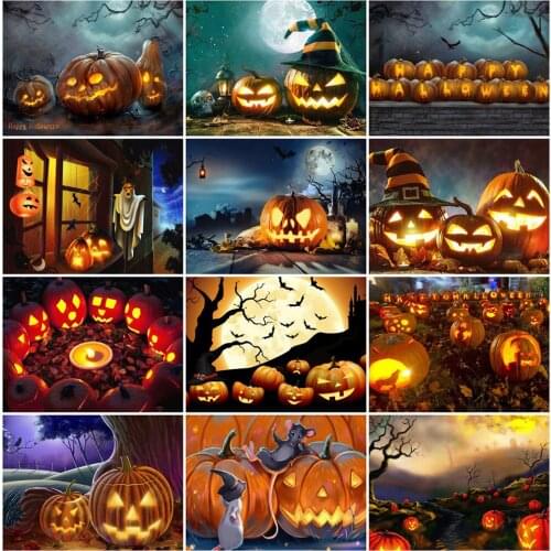 EverShine Diamond Mosaic Halloween Picture Rhinestones Full Square Diamond Painting Cartoon Cross Stitch Pumpkin Bead Embroidery