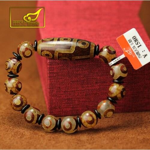 Tibetan Dzi Beads Bracelet Ethnic Style Great Quality Nine eyes and Three eyes Natural Stone Materials Free Shipping