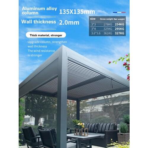 Outdoor pavilion aluminum alloy courtyard house electric manual awning villa garden new Chinese pergola outdoor sun room