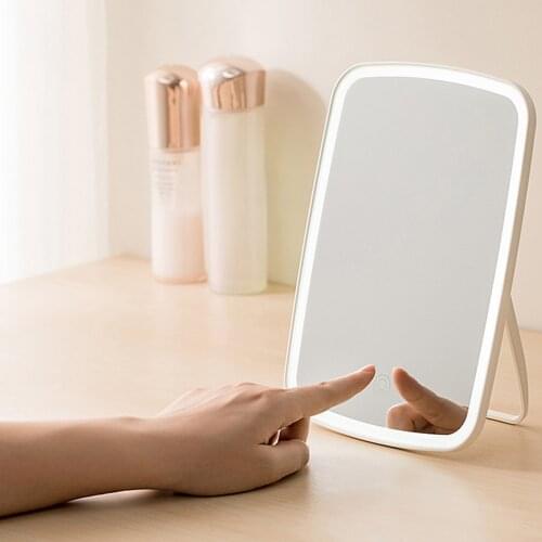 Jordan&Judy Makeup Mirror LED Cosmetic Mirror Touch Dimmer Switch Battery Operat Stand For Tabletop Bathroom Bedroom Travel