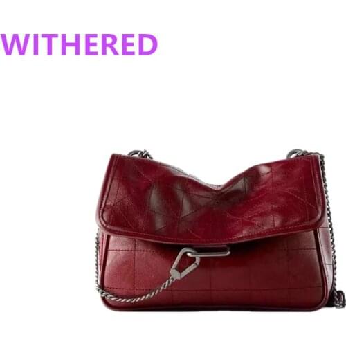 Jenny&Dave bags womenhigh street vintage fashion casual leather cartoon mouse cute Sewing thread Iron chain soft PU wint lining