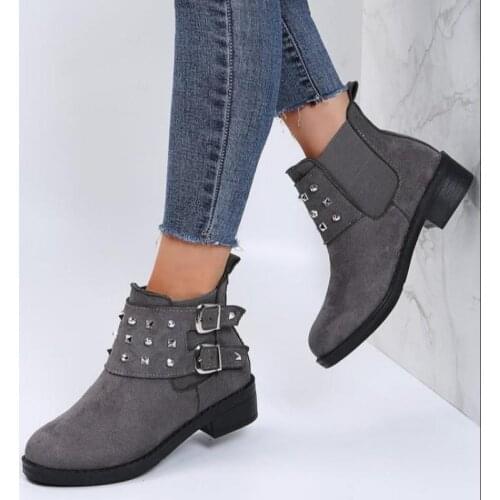 2021 New Spring And Autumn Comfortable Low-heeled Round Toe Elastic Bands On Both Sides And Ankle Single Lining Womens Boots