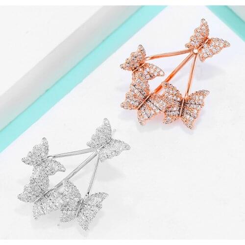 Blachette Korean Style Butterfly Stud Earrings For Women New Fashion Sweet Romantic Femme Brinco Wholesale Jewelry High Quality