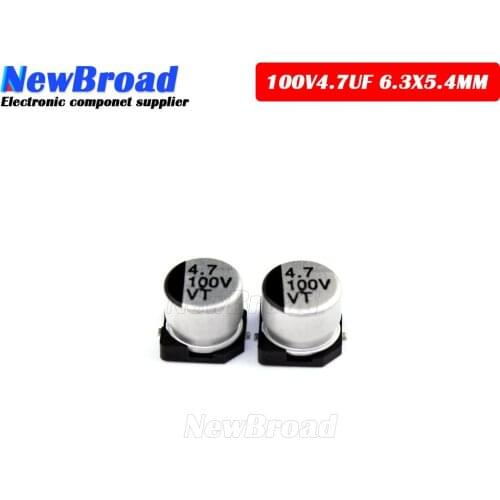 10PCS SMD Aluminum Electrolytic Capacitor 100V4.7UF 5*5.4MM 6.3*5.4MM 4.7UF100V 100V 4.7UF