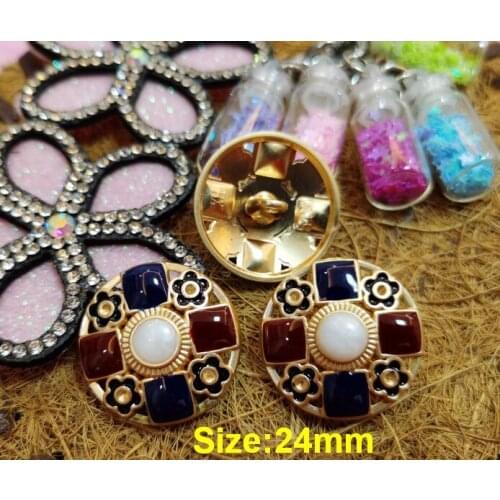 New 10pcs fashion high-end Metal alloy Dripping oil clothing jacket Overcoat buttons shirt coat button Size 24mm free shipping