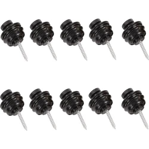 10PCS Guitar Strap Lock Chrome Plated Straplock Button for All Acoustic Electric Bass Guitar Strap Easy Fix & Remove Screw