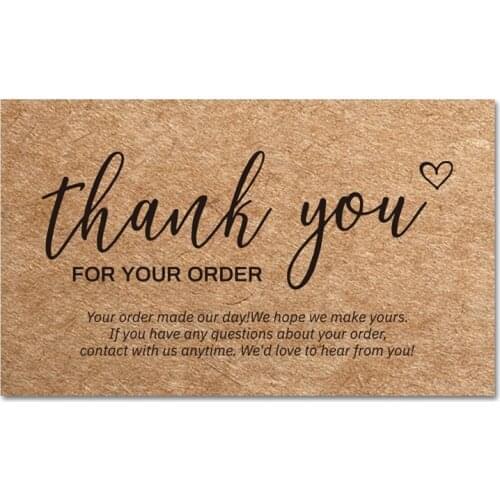 30 Natural Kraft Paper Cards Thank You For Your Order Card For Small Shop Gift Decoration Card For Small Business 2021 New