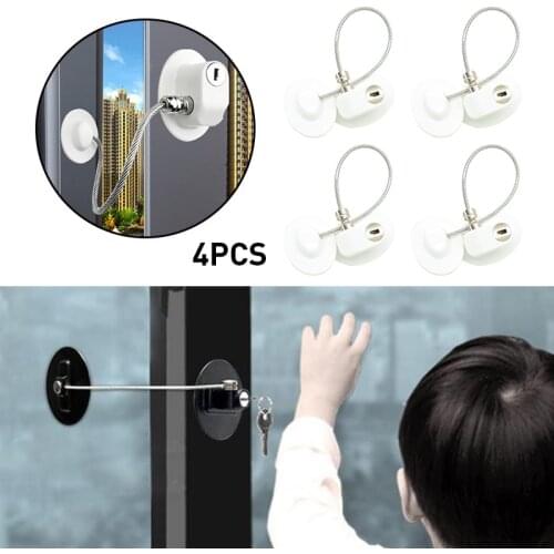 4PCS Child Protection Refrigerator Door Lock with 2 Keys Infant Kids Security Window Lock Cabinet Lock Fridge Freezer Locks