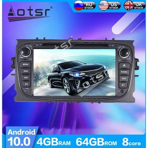AOTSR Android 10.0 IPS GPS Navigation Car Radio Player For FORD/Focus/S-MAX/Mondeo/C-MAX/Galaxy 2008+Multimedia Player Head Unit