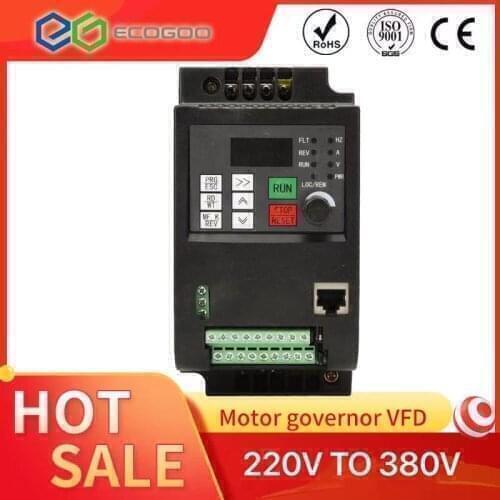 VFD 2.2KW 50hz to 60hz single phase 220v ac to 3 phase 380v ac frequency converter inverter for motor speed control