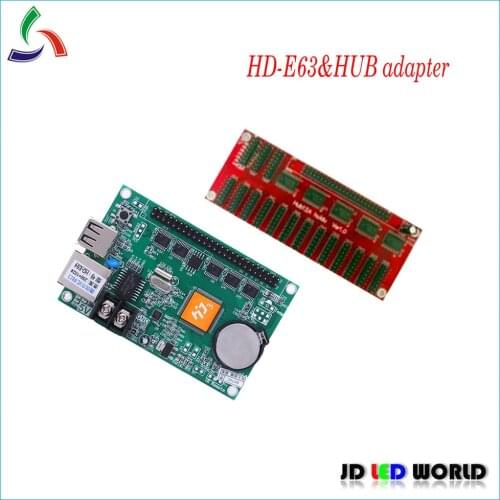 HD-E64 Ethernet ports+U disk single and dual color LED screen controller card supports 1024*256pixels