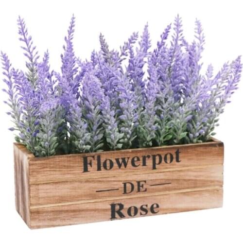 DIY Handmade Artificial Lavender Pot Simulation Fake Flower Plant Home Decoration