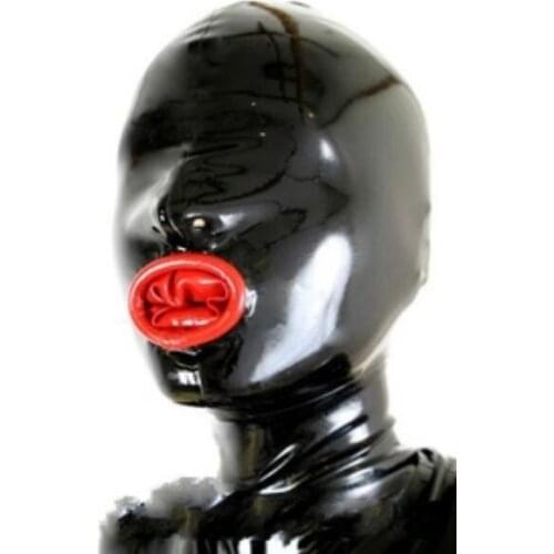 Latex condom mask Latex hood Cover head asphyxia