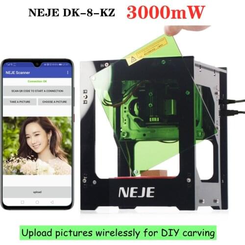 NEJE KZ 3000mW New 405nm High Speed Laser Engraving Machine Desktop CNC Laser Printer DIY Wood Burning Tools