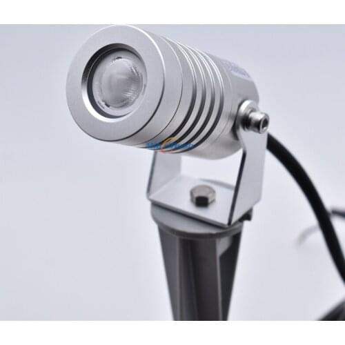 3W Outdoor Garden Spot Lighting IP65 3W Garden Spike Light 110V 220V landscape lamp Round/Spike Base Black/Silver 16pcs/lot