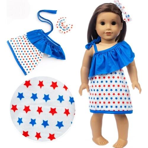 Blue Star Dress clothes fits for American girl 18" american girl doll alexander doll best gift