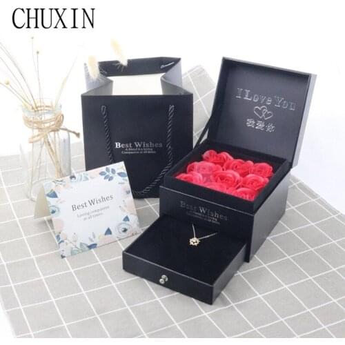 Surprise Gift Box Soap Flower+Box Packing Set Artificial Flower Creative Gift Boxes Valentines Day Birthday Gift Decor