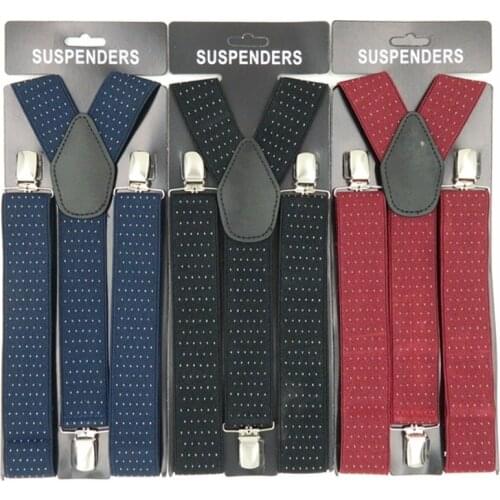 Genuine Leather Suspenders Fashion Braces 3 Clips Bretels Fashion Elastic Adjustable Ligas Suspensorio