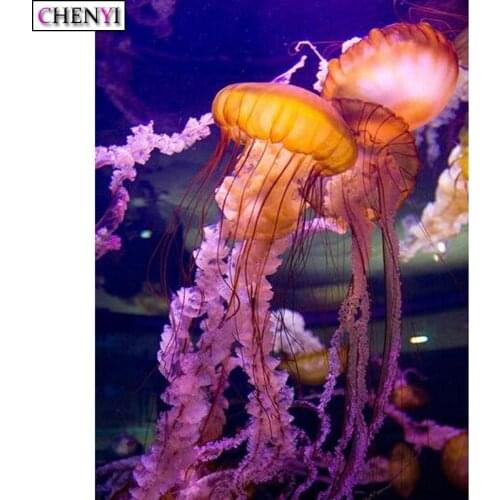 Full Diamond Embroidery Kit Sea Jellyfish Diamond Painting Cross Stitch Diy Mosaic Animal Paint By Number Rhinestones Home Decor